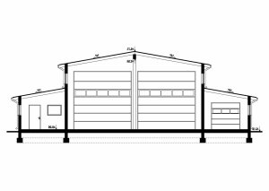 Przekrój projektu G272 - Budynek garażowo - gospodarczy w wersji lustrzanej