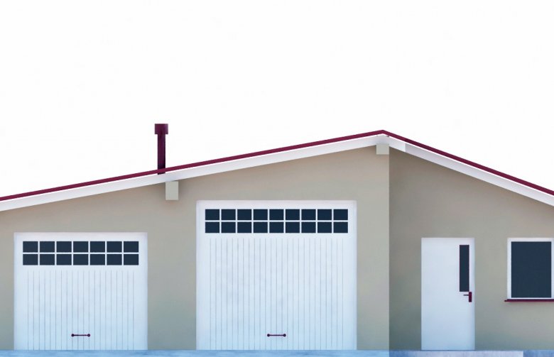 Projekt garażu G274 - Budynek garażowo - gospodarczy - elewacja 1