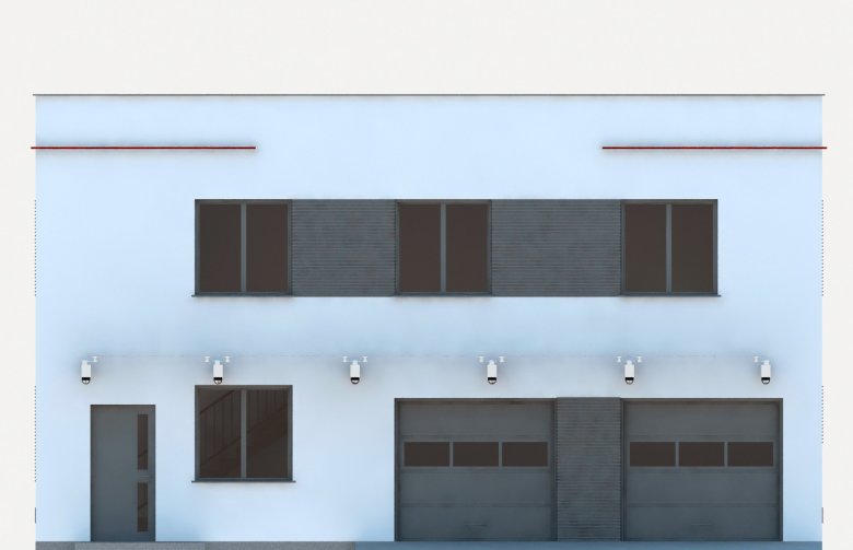Projekt garażu G271 - Budynek garażowo - gospodarczy - elewacja 1