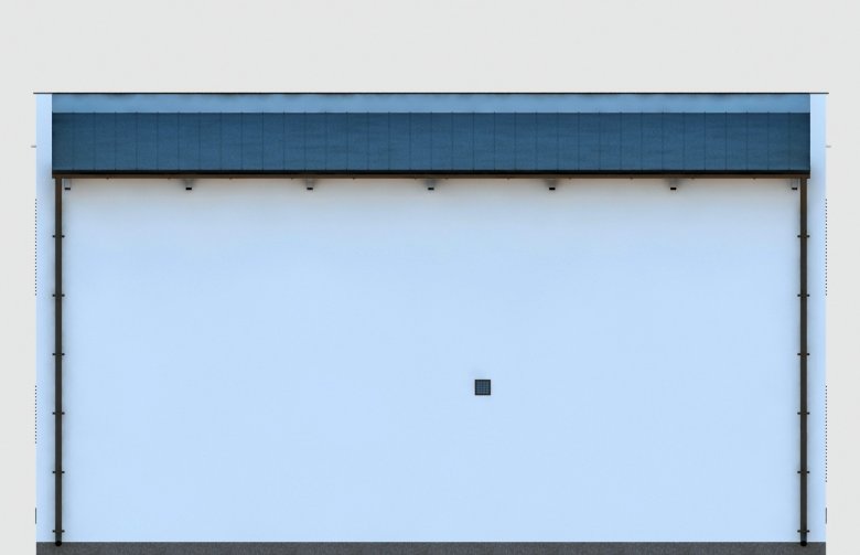 Projekt garażu G271 - Budynek garażowo - gospodarczy - elewacja 3