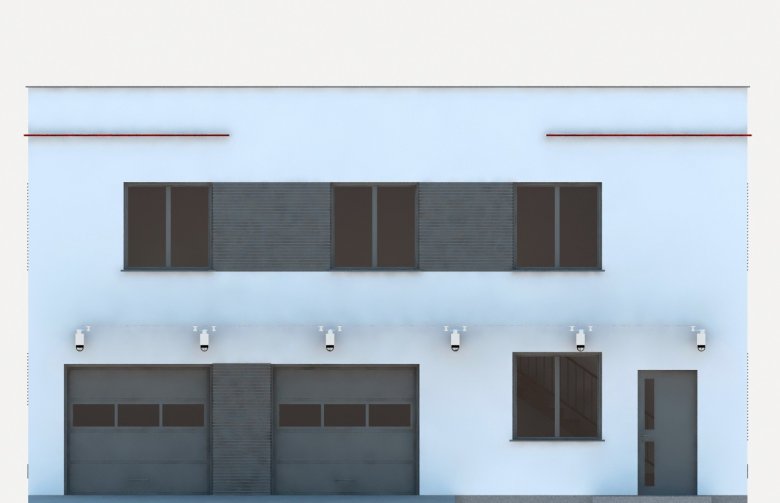 Projekt garażu G271 - Budynek garażowo - gospodarczy - elewacja 1