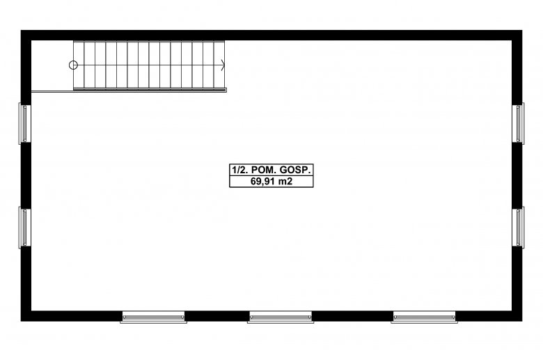 Projekt garażu G271 - Budynek garażowo - gospodarczy - 