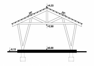 Przekrój projektu G278 - Wiata drewniana