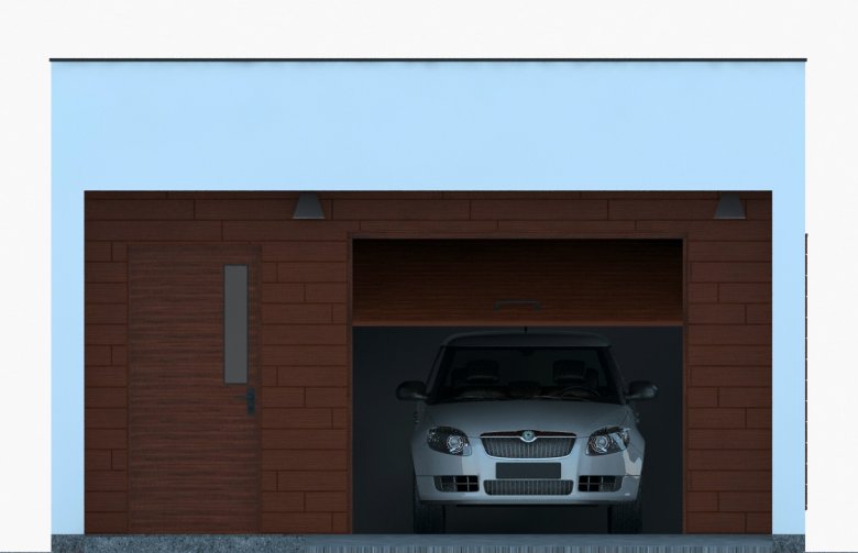 Projekt garażu G279 - Budynek garażowy - elewacja 1