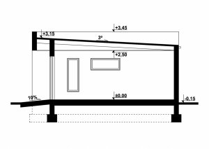 Przekrój projektu G285 - Budynek garażowy