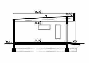 Przekrój projektu G285 - Budynek garażowy w wersji lustrzanej