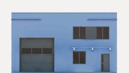 Elewacja projektu G287 - Budynek garażowo - gospodarczy - 1 - wersja lustrzana