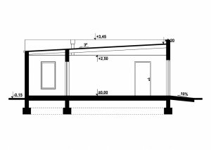 Przekrój projektu G289 - Budynek garażowy