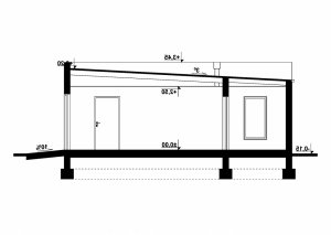 Przekrój projektu G289 - Budynek garażowy w wersji lustrzanej