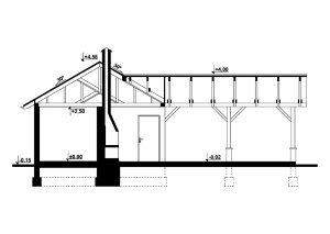 Przekrój projektu G282 - Budynek gospodarczy