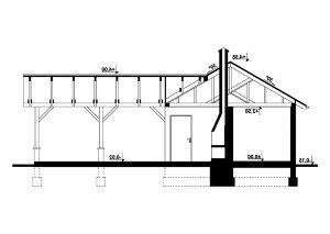 Przekrój projektu G282 - Budynek gospodarczy w wersji lustrzanej