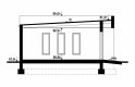 Projekt domu energooszczędnego G297 - Budynek garażowy - przekrój 1