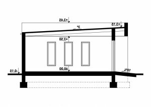 Przekrój projektu G297 - Budynek garażowy w wersji lustrzanej