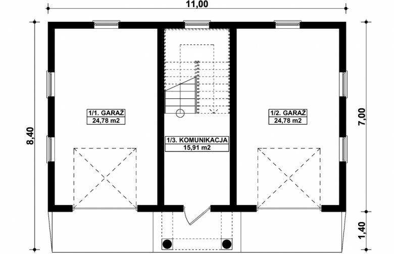 Projekt domu energooszczędnego G284 - Budynek garażowo - gospodarczy - 