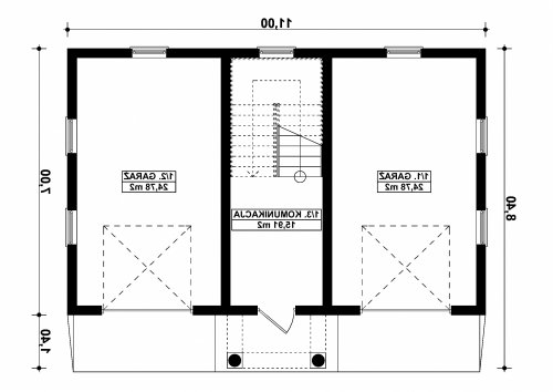 Rzut projektu G284 - Budynek garażowo - gospodarczy - wersja lustrzana