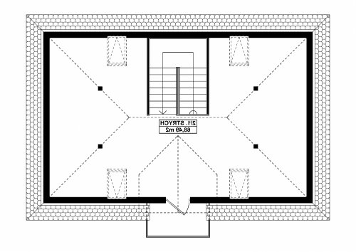 Rzut projektu G284 - Budynek garażowo - gospodarczy - wersja lustrzana