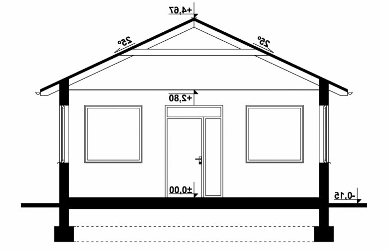 Projekt domu nowoczesnego G283 - Budynek gospodarczy - przekrój 1