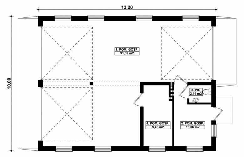 Projekt domu nowoczesnego G288 - Budynek gospodarczy - 