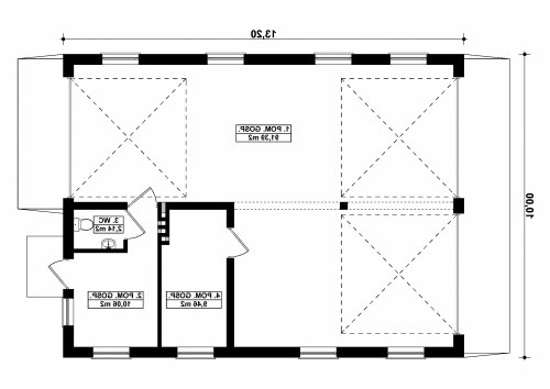 Rzut projektu G288 - Budynek gospodarczy - wersja lustrzana