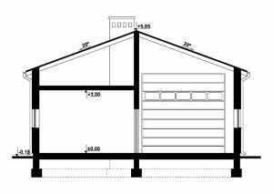 Przekrój projektu G288 - Budynek gospodarczy