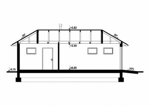 Przekrój projektu G265 - Budynek garażowo - gospodarczy