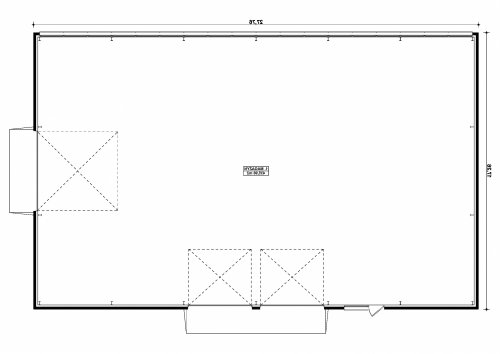 Rzut projektu G270 - Budynek magazynowy - wersja lustrzana