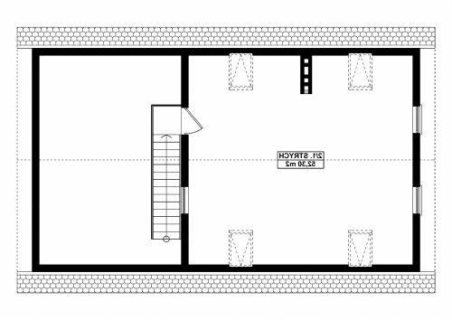 Rzut projektu G286 - Budynek garażowo - gospodarczy - wersja lustrzana