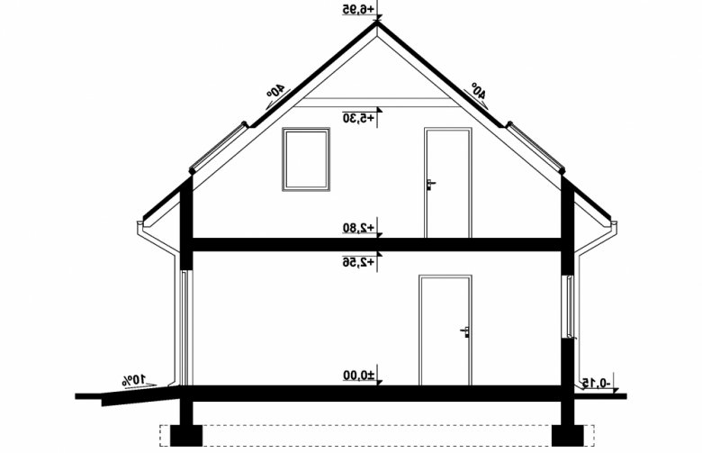 Projekt domu energooszczędnego G286 - Budynek garażowo - gospodarczy - przekrój 1