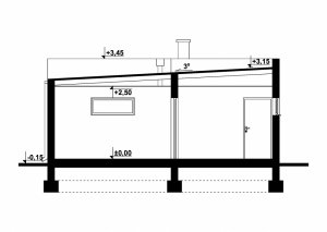 Przekrój projektu G290 - Budynek garażowo - gospodarczy