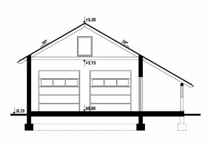 Przekrój projektu G298 - Budynek garażowy z wiatą