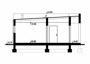 Przekrój projektu G299 - Budynek garażowo - gospodarczy