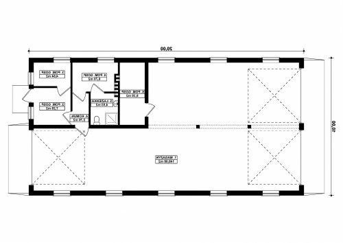 Rzut projektu G291 - Budynek magazynowy - wersja lustrzana