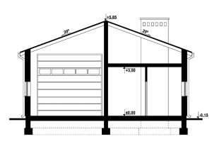 Przekrój projektu G291 - Budynek magazynowy