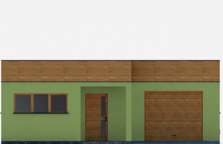 Projekt domu energooszczędnego G303 - Budynek garażowo - gospodarczy - elewacja 1