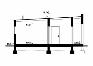 Przekrój projektu G303 - Budynek garażowo - gospodarczy w wersji lustrzanej