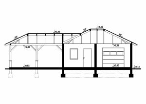 Przekrój projektu G294 - Budynek garażowo - gospodarczy