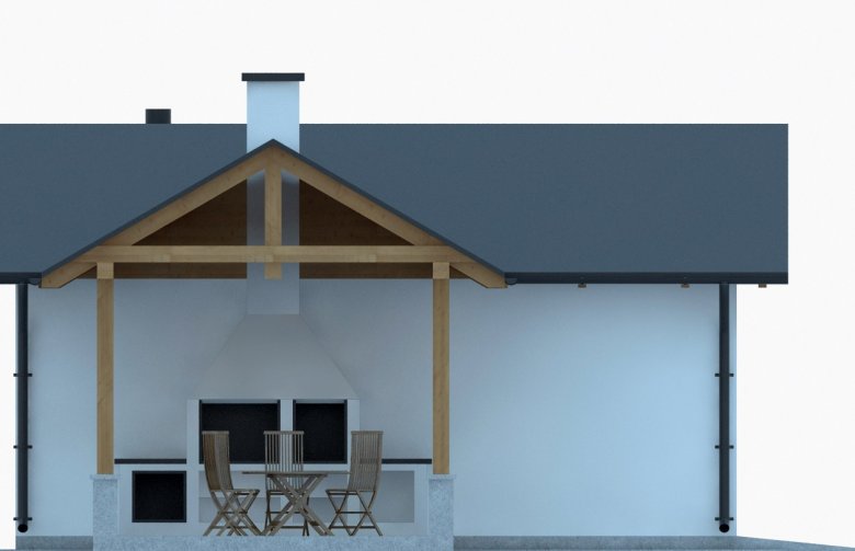 Projekt domu energooszczędnego G292 - Budynek garażowy - elewacja 4