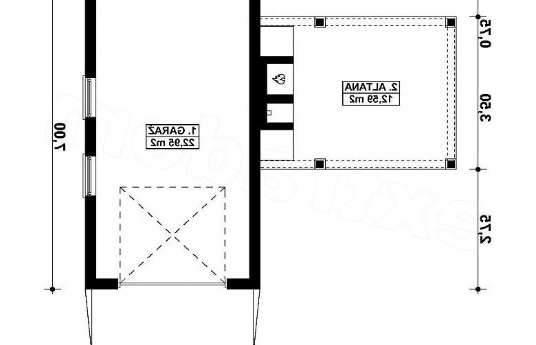 Projekt domu energooszczędnego G292 - Budynek garażowy - 