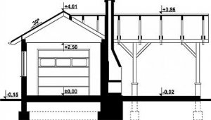 Przekrój projektu G292 - Budynek garażowy