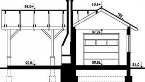 Przekrój projektu G292 - Budynek garażowy w wersji lustrzanej