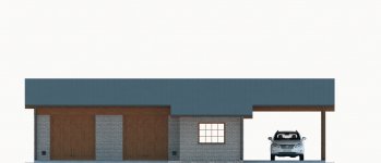 Elewacja projektu G293 - Budynek garażowo - gospodarczy - 1 - wersja lustrzana