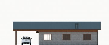 Elewacja projektu G293 - Budynek garażowo - gospodarczy - 3 - wersja lustrzana