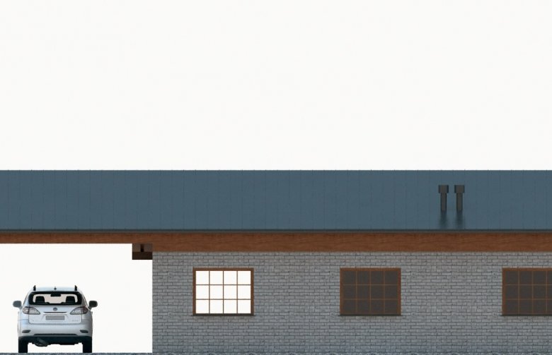 Projekt domu energooszczędnego G293 - Budynek garażowo - gospodarczy - elewacja 3