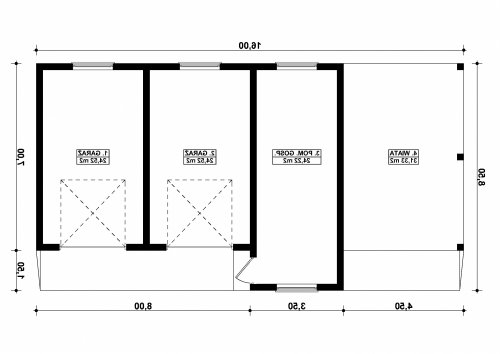 Rzut projektu G293 - Budynek garażowo - gospodarczy - wersja lustrzana