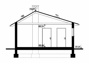 Przekrój projektu G269 - Budynek garażowo - gospodarczy w wersji lustrzanej