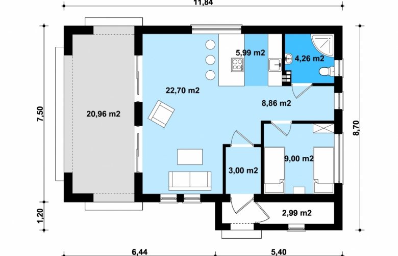 Projekt domu letniskowego G311 - Budynek letniskowy - 