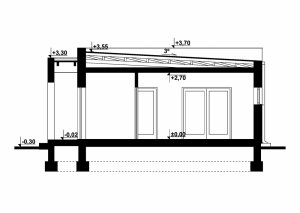 Przekrój projektu G311 - Budynek letniskowy