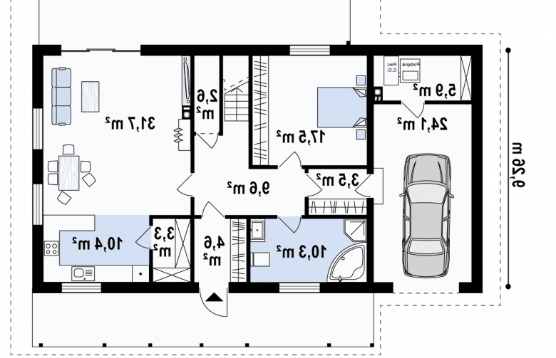 Projekt domu z poddaszem Z341 - 