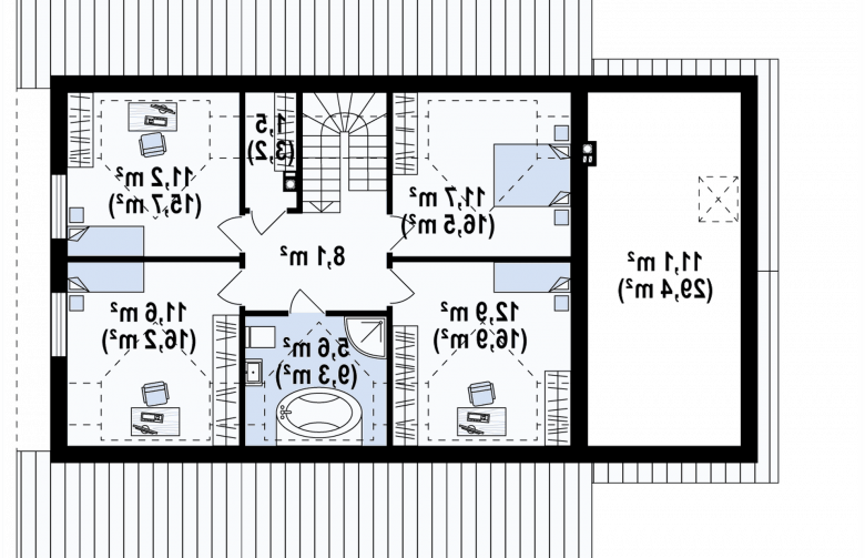 Projekt domu z poddaszem Z341 - 