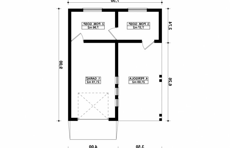 Projekt domu energooszczędnego G175 - Budynek garażowo - gospodarczy - 